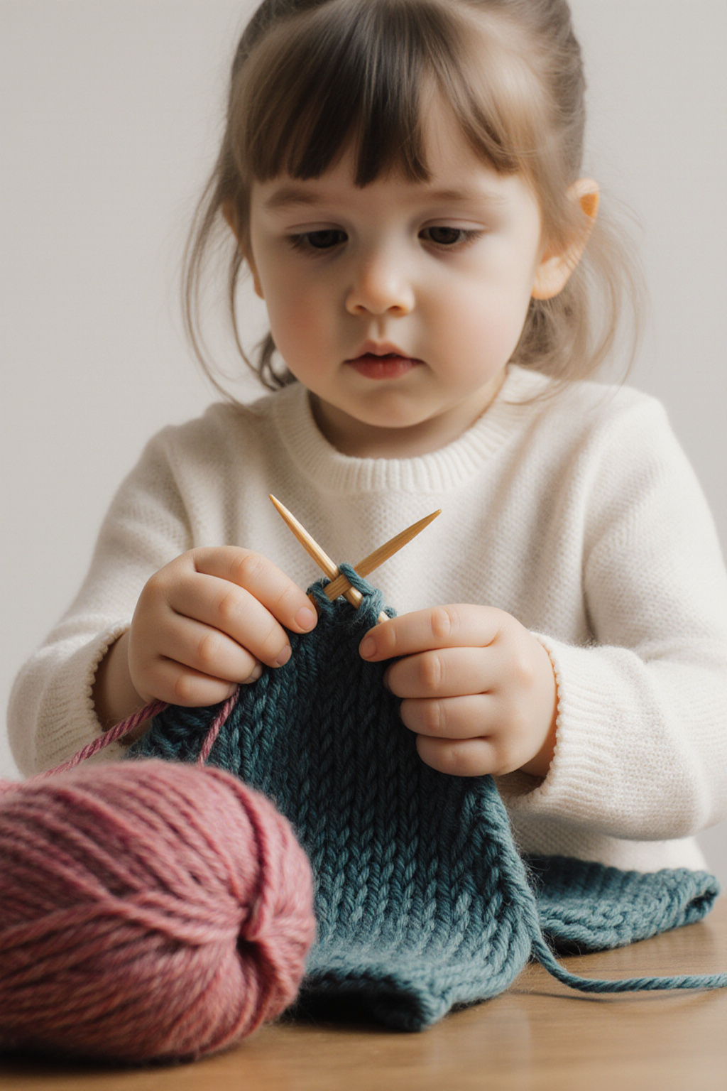 Start without needles : Tips for teaching a child to knit, and at what age to start