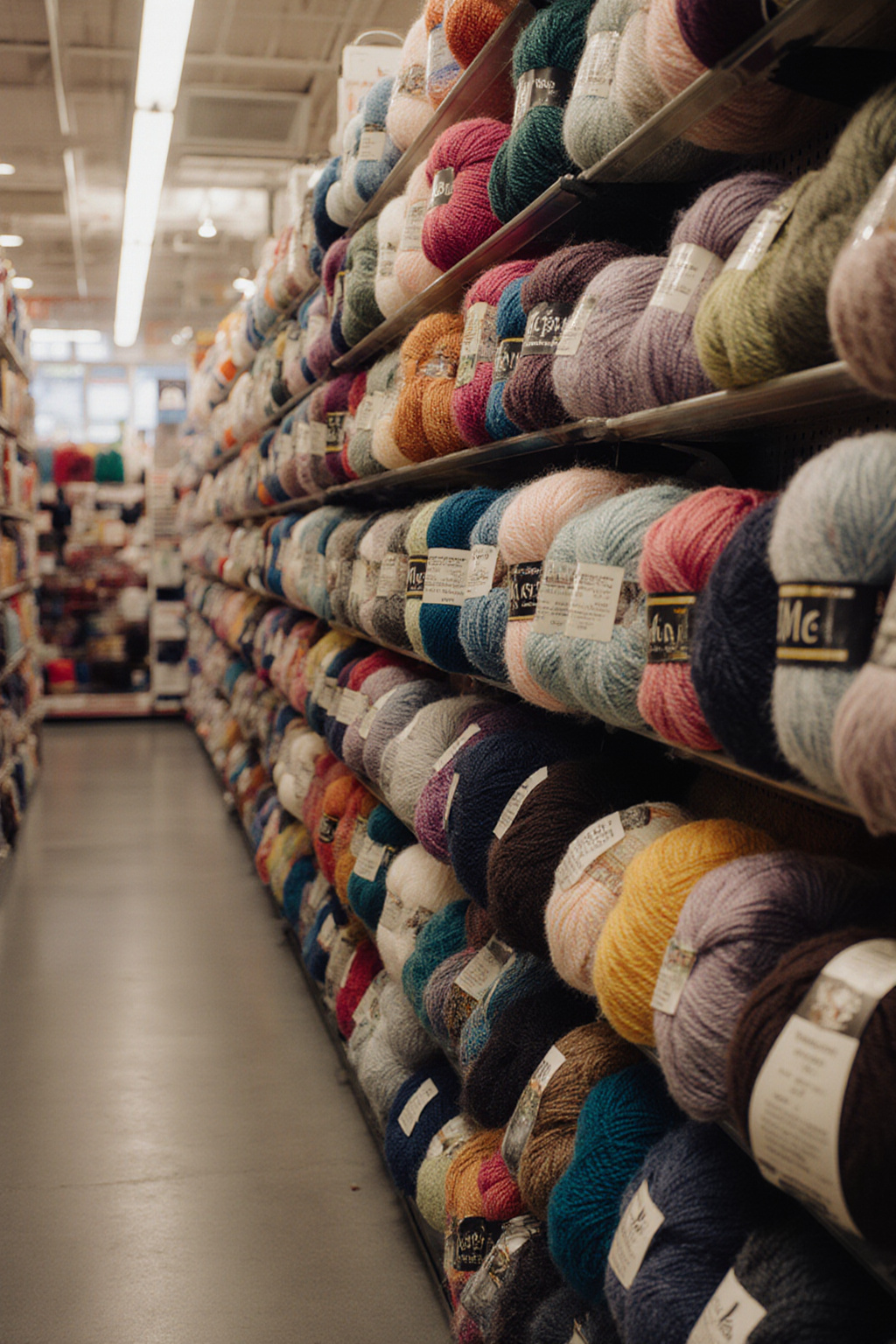 Substituting one yarn for another : A walk down the yarn aisle: how yarn shops are arranged