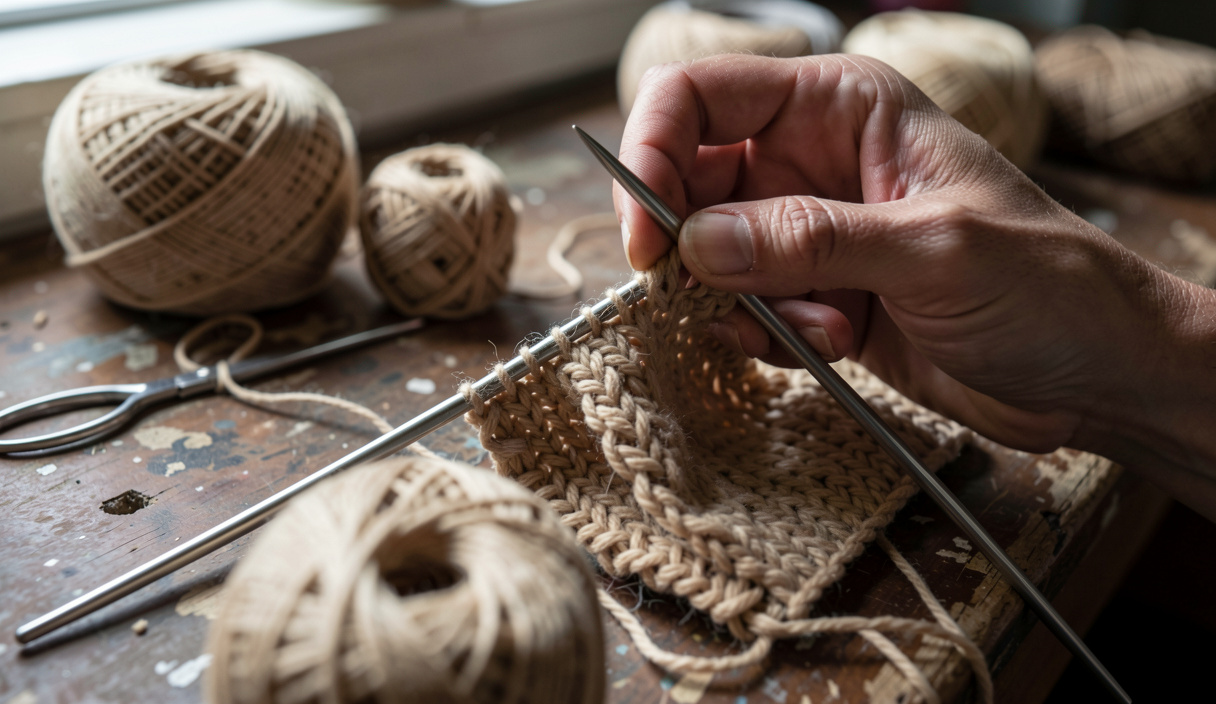 A wet hand-knit sweater pinned out on foam blocking mats with a tape measure laid across the chest.