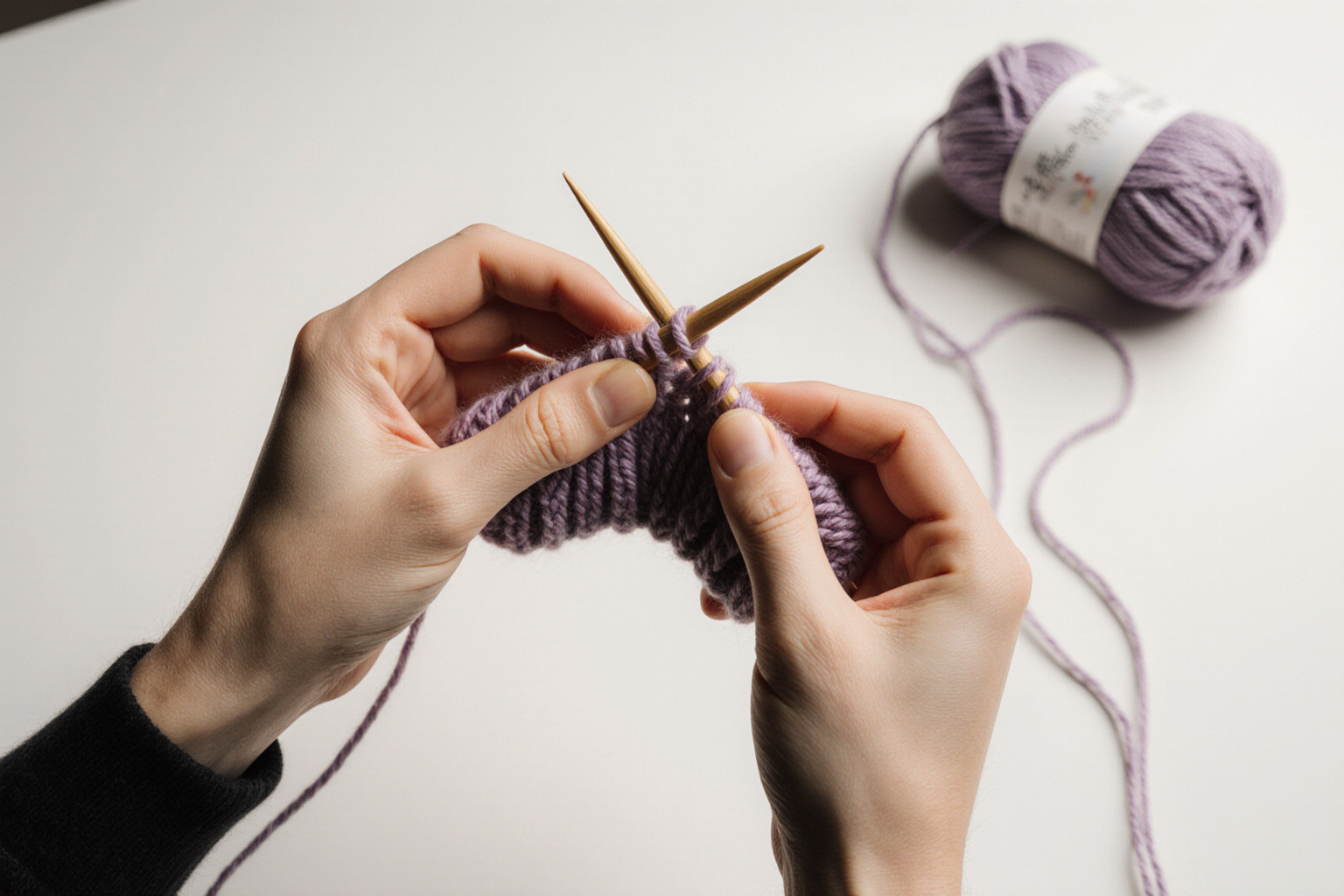 The two ways of holding the yarn : Beginner knitting class: what to expect, what to bring, what you leave with